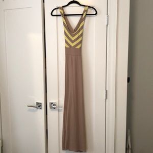 Yellow and Beige bar III maxi dress